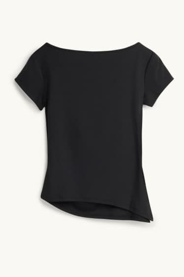 Women - T-shirt - slim fit - black