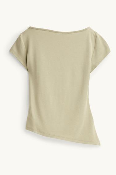 Femmes - T-shirt - slim fit - vert clair