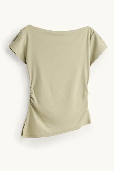 Femmes - T-shirt - slim fit - vert clair