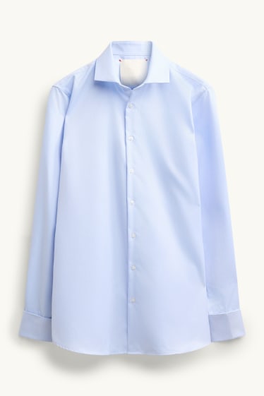 Heren - Business-overhemd - regular fit - cut away - strijkvrij - lichtblauw