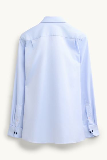 Heren - Business-overhemd - regular fit - cut away - strijkvrij - lichtblauw