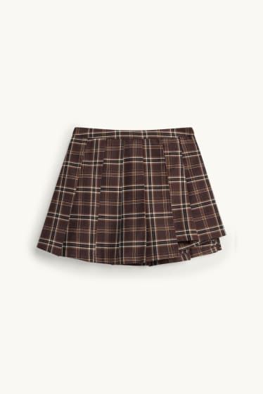 Dona - Faldilla pantaló - de quadres - marró / blanc trencat