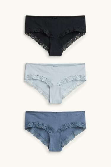 Femmes - Lot de 3 - shortys - bleu clair