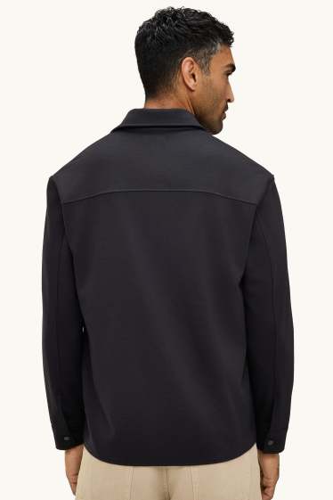 Hommes - Veste-chemise - relaxed fit - col kent - noir