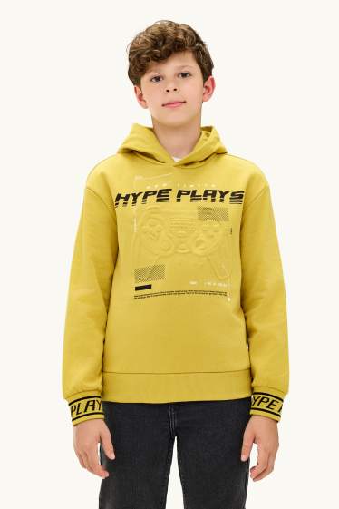 Enfants garçons - Manette jeux vidéo - sweat à capuche - jaune