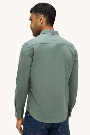 Hommes - Chemise - regular fit - col kent - vert