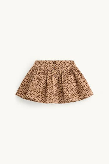Enfants filles - Jupe en velours côtelé - à motif - LYCRA® - beige / marron