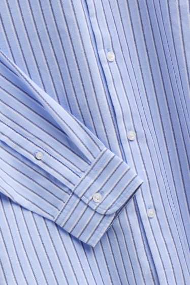 Hommes - Chemise - regular fit - col kent - à rayures - bleu clair