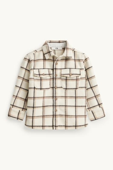Bambini - Camicia - a quadretti - marrone / bianco crema