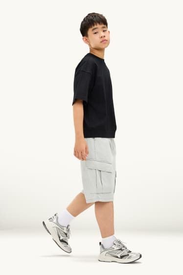 Children Boys - Denim Bermuda shorts - light gray