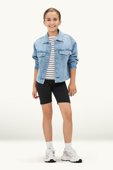 Copii - Fete - Multipack 5 perechi - pantaloni de ciclism - negru
