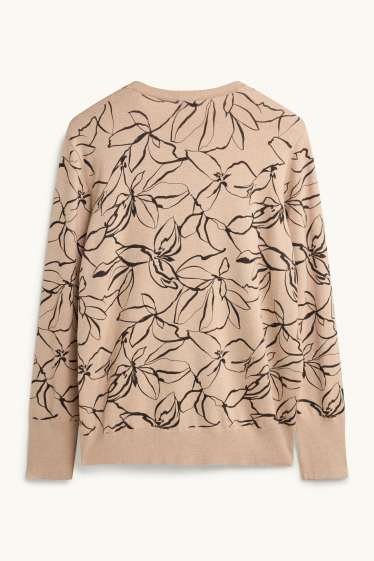 Women - Jumper - patterned - beige