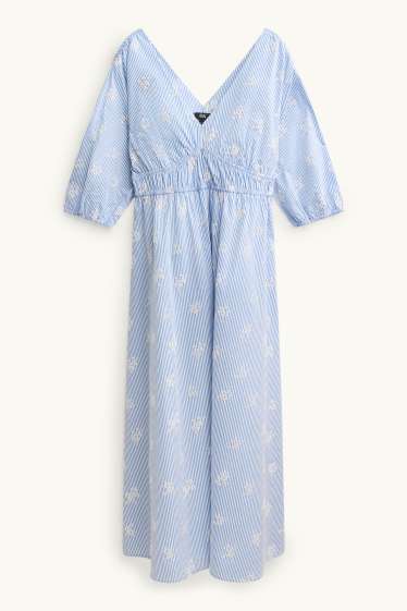 Women - Dress - blue / white