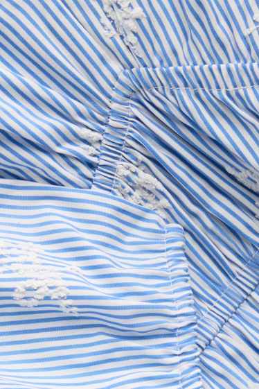 Women - Dress - blue / white