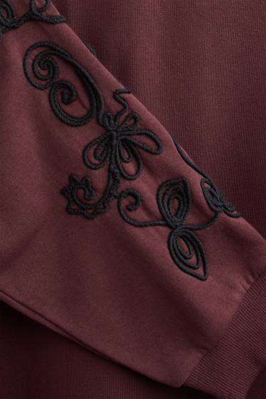 Dona - Vestit de dessuadora - straight fit - brodat - marró