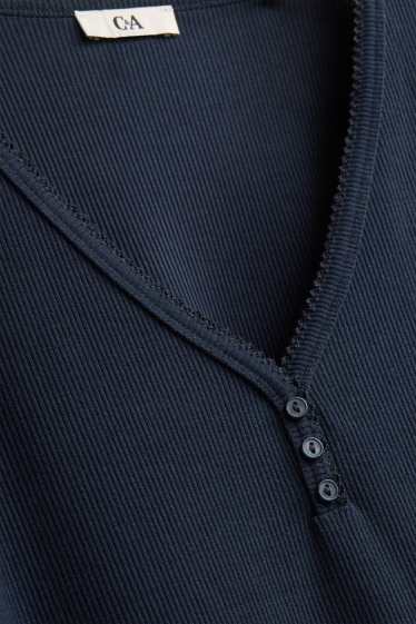 Dona - Part superior de pijama - acanalada - blau fosc