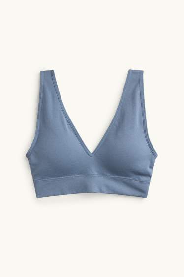 Women - Bralette - padded - seamless - blue