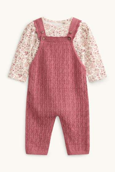 Baby Girls - Floral - baby outfit - 2 piece - coral