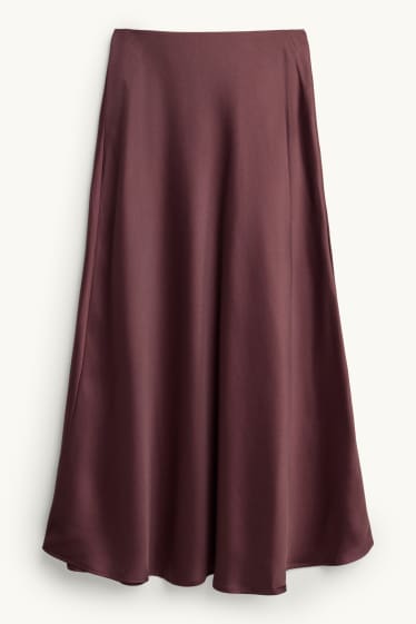 Women - Satin skirt - bordeaux