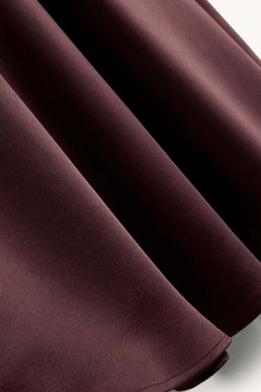 Women - Satin skirt - bordeaux