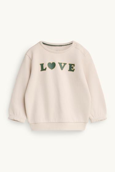 Bébés filles - Petit cœur - tenue bébé - 2 pièces - vert foncé / blanc crème