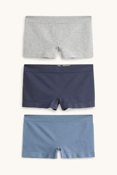Women - Multipack of 3 - shorts - seamless - blue / gray