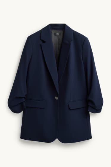 Femmes - Blazer long - regular fit - bleu foncé