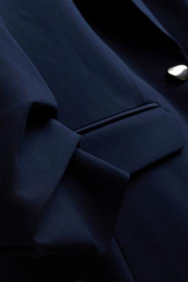 Femmes - Blazer long - regular fit - bleu foncé