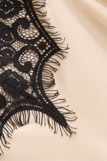 Dona - Top de brusa - negre/beix