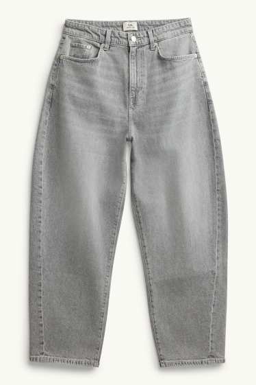 Damen - Barrel Jeans - High Waist - helljeansgrau