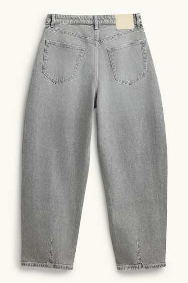 Damen - Barrel Jeans - High Waist - helljeansgrau