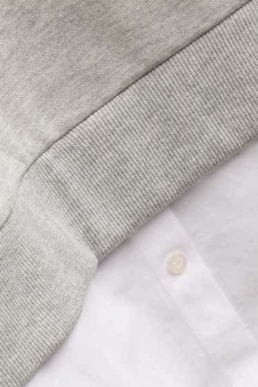Women - Sweatshirt - 2-in-1 look - light gray