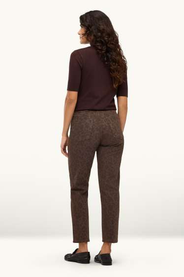 Dona - Mom Jeans - high waist -LYCRA ® - estampat de lleopard - marró fosc