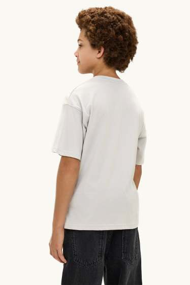 Kinder Buben - Minecraft - Kurzarmshirt - hellgrau