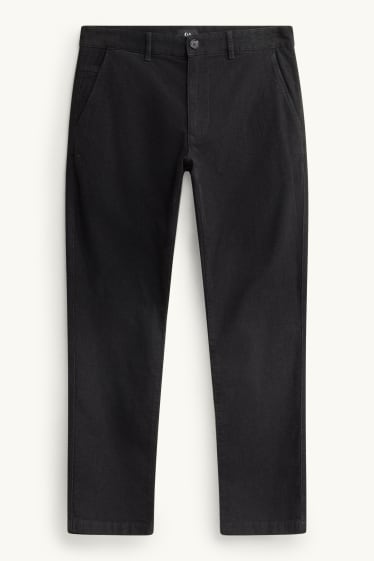 Bărbați - Chino din catifea reiată - slim fit - structurați - negru