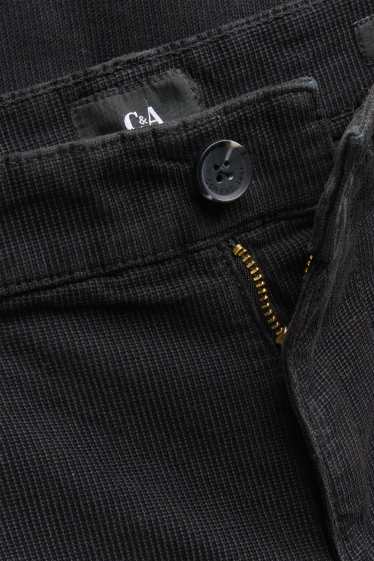 Bărbați - Chino din catifea reiată - slim fit - structurați - negru