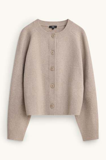 Femei - Cardigan tricotat - bej