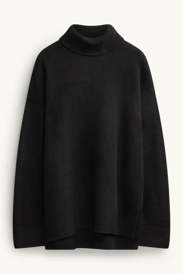 Women - Turtleneck jumper - black