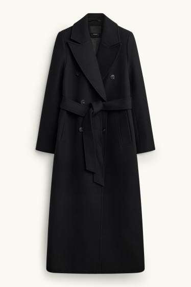 Femmes - Manteau - laine mélangée - noir