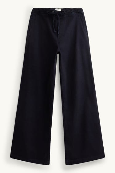 Femmes - Chenille wide leg jean - high waist - jean bleu foncé