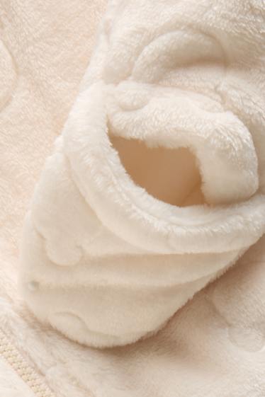 Neonati - Orsacchiotto - giacca di ecopelliccia con cappuccio per neonate - beige