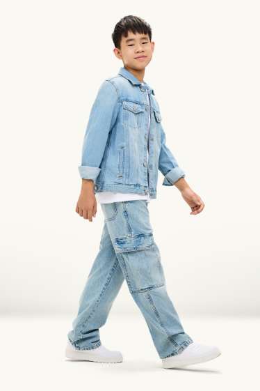 Kinder Jungen - Cargo Jeans - jeansblau