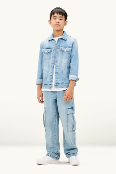 Kinder Jungen - Cargo Jeans - jeansblau