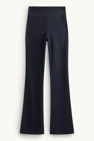 Femei - Pantaloni de trening din tricot fin - albastru închis