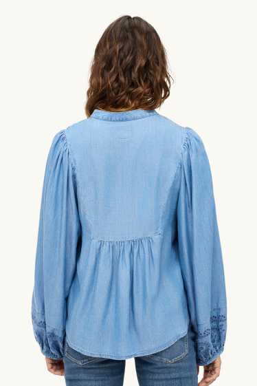Damen - Jeans-Bluse - jeansblau