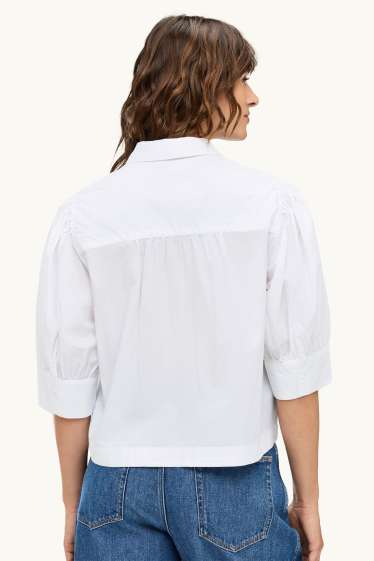 Damen - Hemdbluse - schneeweiss