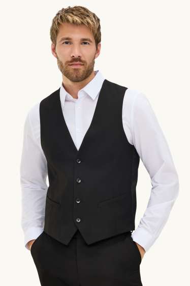 Men - Mix & match waistcoat - slim fit - Flex - 4 Way Stretch - LYCRA® - black