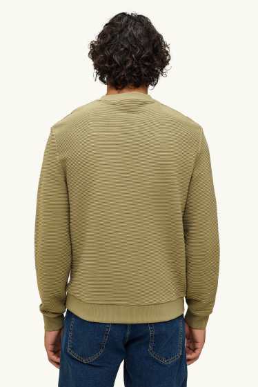 Men - Sweatshirt - ribbed - khaki