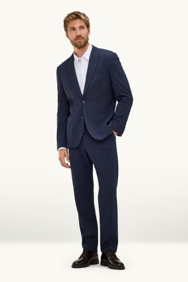 Men - Mix & match suit trousers - slim fit - stretch - dark blue