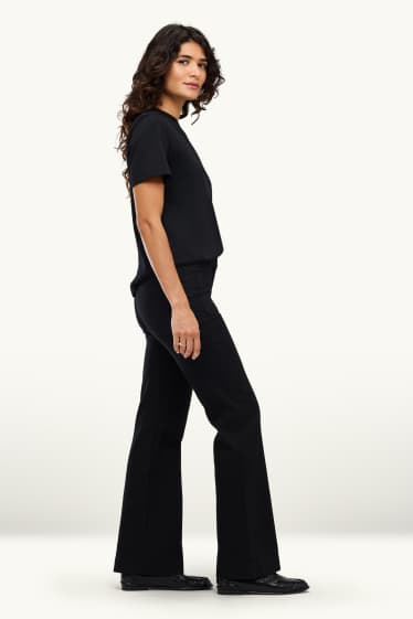 Damen - Flared Jeans - Mid Waist - schwarz